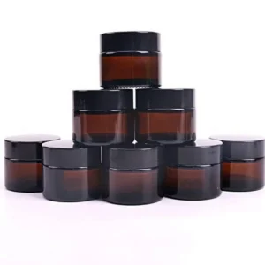 Amber glass cosmetic jar