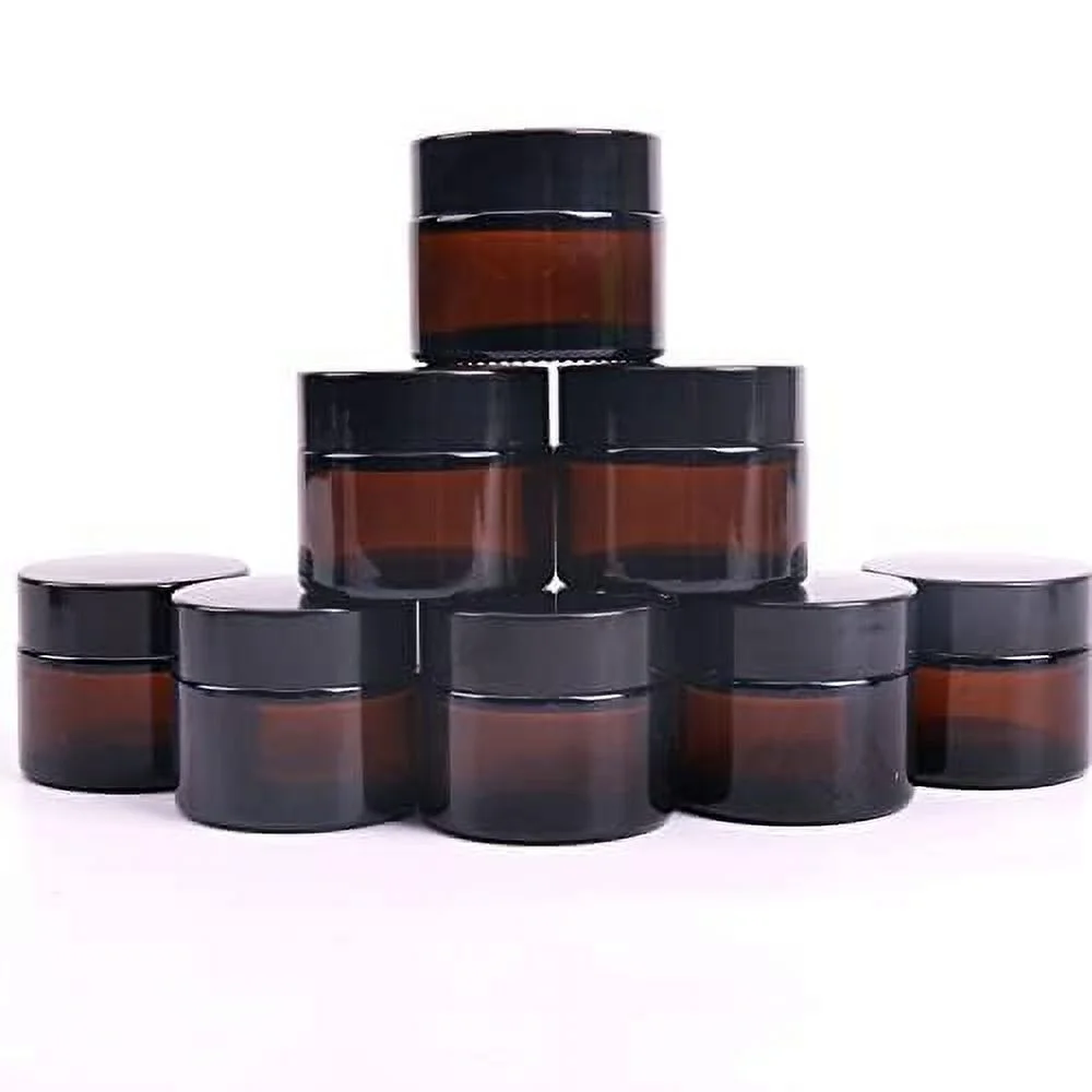 Amber glass cosmetic jar