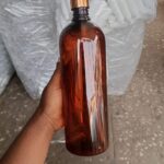 Amber Plastic Bottle Gold Rim Pump in Lagos