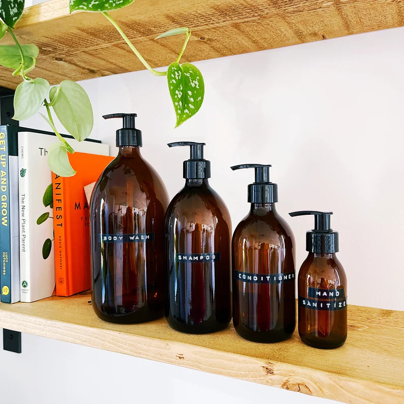 Amber Refillable Skincare Pump Bottle Lagos