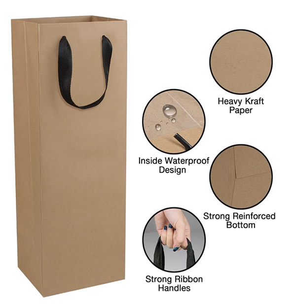 brown wine paper bags price