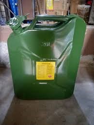 20L Green Metal Fuel Keg with black lid, durable and secure, ideal for safe fuel storage and transportation solutions.