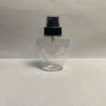 Clear Plastic Atomizer Bottle with fine mist sprayer and secure cap, ideal for perfumes and cosmetics, by Eloquent Print and Packaging.