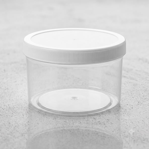 transparent Plastic Screw Jar With White Lid