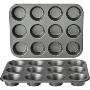 12 Holes Cup Cake Mold Pan from Eloquent Prints and Packaging, designed for baking multiple cupcakes evenly for home or commercial bakery use.
