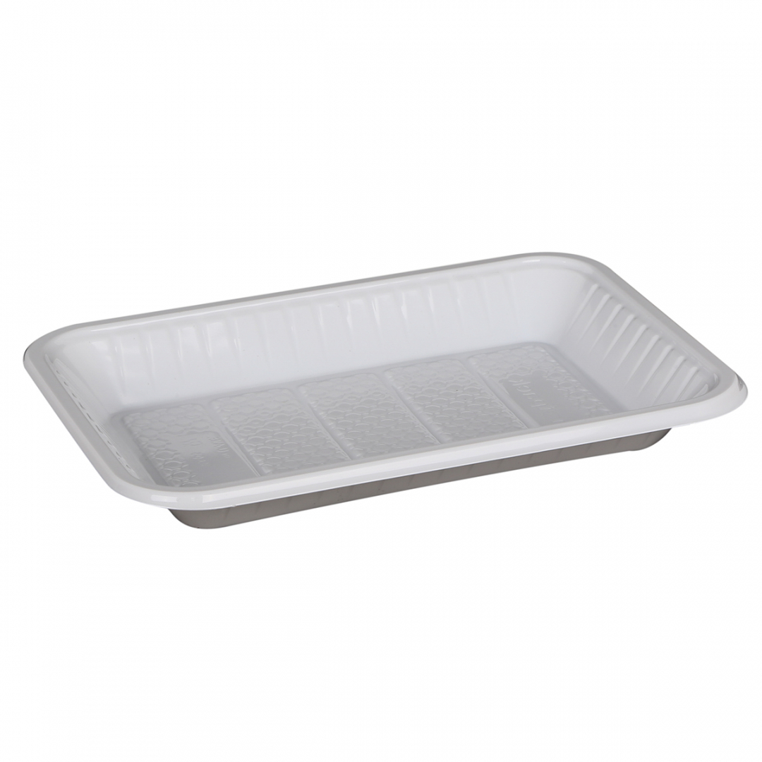 Durable 1kg Hotpack Plastic Tray from Eloquent Prints and Packaging, ideal for packaging, storing, and serving hot or cold food items.