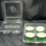 4 Pack Plastic Cupcake Container from Eloquent Prints and Packaging, designed to securely hold and display four cupcakes for takeaway, gifting, and bakery use.
