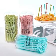 Disposable Fruit Forks from Eloquent Prints and Packaging, perfect for serving fruits, snacks, desserts, and party treats in a clean, convenient way.