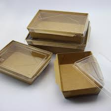 Disposable Paper Food Bowl With a Transparent Cover from Eloquent Prints and Packaging, ideal for secure and attractive packaging of hot or cold meals.