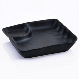 Square Restaurant Sectional Divided Dinner Sushi Plate from Eloquent Prints and Packaging, perfect for stylishly serving sushi, appetizers, and combo meals.