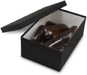 Black shoe box for footwear storage and retail packaging, made from durable eco-friendly cardboard with premium black finish.