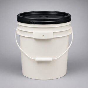 off-white plastic paint bucket