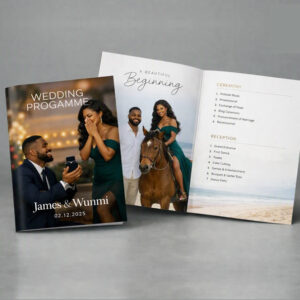 wedding programme booklet design and print