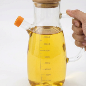 1000ml Borosilicate Glass Oil Jars Dispenser for cooking oil storage and dispensing, supplied by Eloquent Prints and Packaging in Lagos Nigeria.