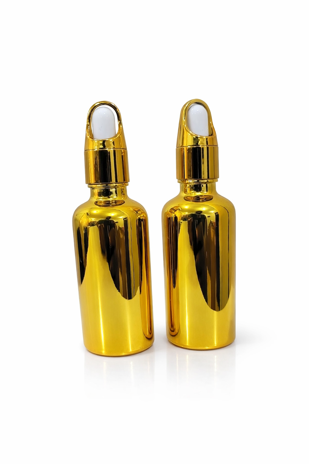 30ml and 50ml Gold Dropper Bottles for skincare, cosmetic oils, serums, and beauty product packaging in Lagos Nigeria.
