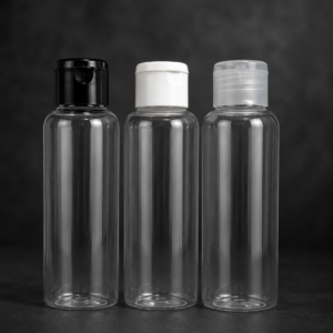 100ml transparent plastic flip cap oil bottle for packaging hair oil, skincare products, cosmetics, and liquid products in Lagos, Nigeria.
