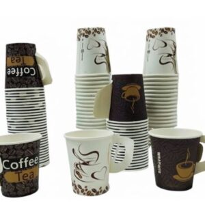 Disposable Coffee Cups With Handle for takeaway coffee and hot beverages supplied by Eloquent Prints and Packaging in Lagos, Nigeria.