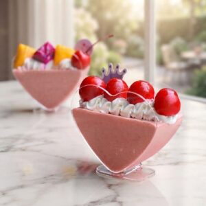 80ml Heart-shaped Mousse Disposable Cup for mousse, cream, cake and dessert packaging in Lagos Nigeria.