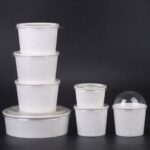 Disposable Paper Ice Cream Chops Food Cup with Dome Lid for Takeaway Food Packaging in Lagos Nigeria