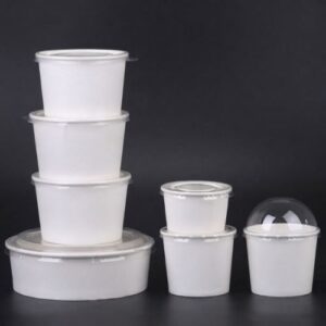 Disposable Paper Ice Cream Chops Food Cup with Dome Lid for Takeaway Food Packaging in Lagos Nigeria