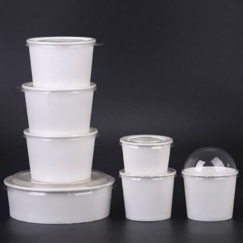Disposable Paper Ice Cream Chops Food Cup with Dome Lid for Takeaway Food Packaging in Lagos Nigeria