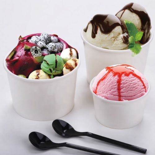 Disposable Paper Ice Cream Chops Food Cup with Dome Lid for Takeaway Food Packaging in Lagos Nigeria