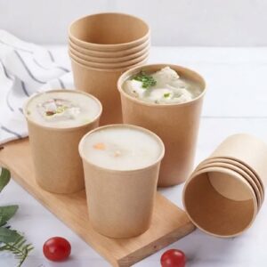 Waterproof Yogurt Paper Craft Bowl for yogurt, parfaits, desserts, and takeaway food packaging.