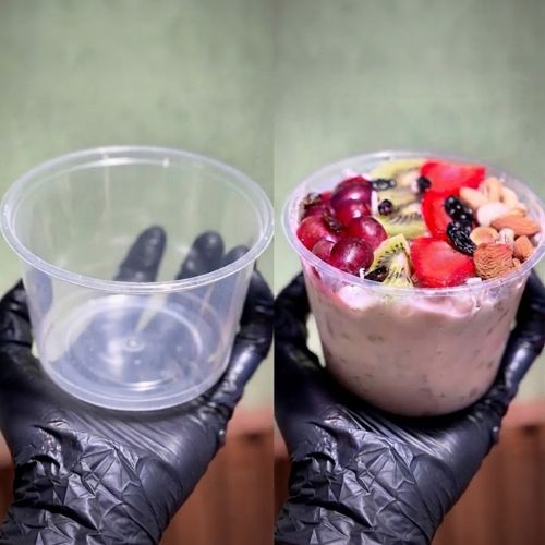550ml Round Salad/Parfait Bowl for salad, parfait, yoghurt, and dessert packaging supplied by Eloquent Prints and Packaging in Lagos, Nigeria.