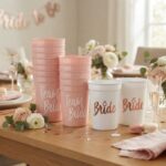 Team Bride Bachelorette Party Cups for bridal showers, bachelorette parties, and wedding celebrations.