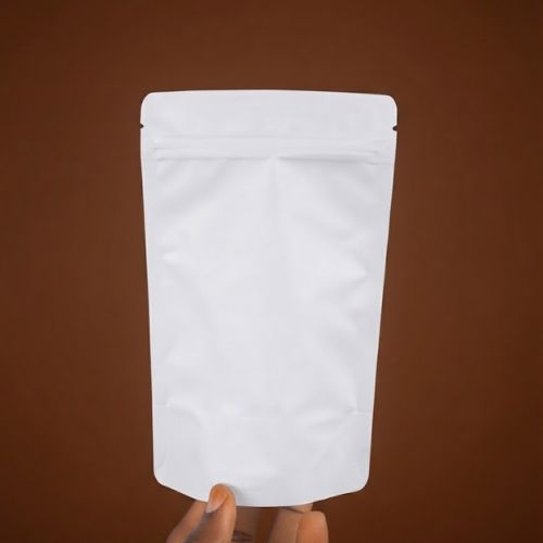 50ml White Aluminium Pouch No Window for product packaging supplied by Eloquent Prints and Packaging in Lagos, Nigeria.