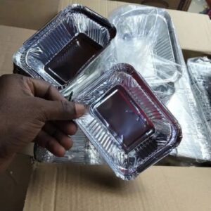 Foil Plate by 100 Pieces (Small Size) for food serving and packaging supplied by Eloquent Prints and Packaging in Lagos, Nigeria.