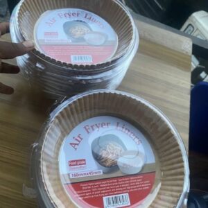 Disposable parchment paper air fryer liners for cleaner cooking and easier cleanup, supplied by Eloquent Prints and Packaging in Lagos, Nigeria.