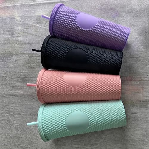 Textured Tumbler Cup With Straw for stylish everyday drinking, supplied by Eloquent Prints and Packaging in Lagos Nigeria.