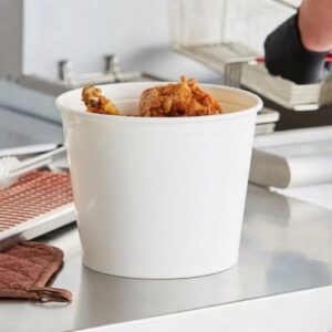 Big Chicken White Paper Bucket for takeaway chicken and food packaging supplied by Eloquent Prints and Packaging in Lagos Nigeria.