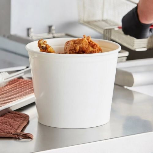 Big Chicken White Paper Bucket for takeaway chicken and food packaging supplied by Eloquent Prints and Packaging in Lagos Nigeria.