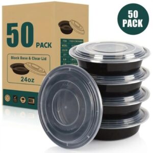 Round black Meal Prep Container for food packaging, takeaway meals, and meal preparation supplied by Eloquent Prints and Packaging in Lagos Nigeria.